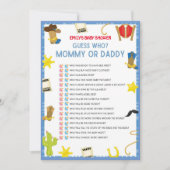 Cowboy Baby shower Game - 5x7 formaat Uitnodiging (Voorkant)