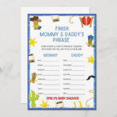 Cowboy Baby shower Game - Editable Name, 5x7 size Kaart (Voorkant / Achterkant)