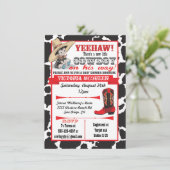 Cowboy Baby shower Invitation Kaart (Staand voorkant)