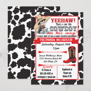 Cowboy Baby shower Invitation Kaart