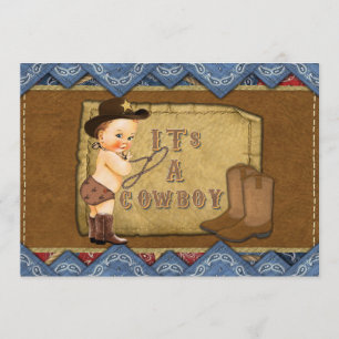 Cowboy Baby shower Invitation Kaart