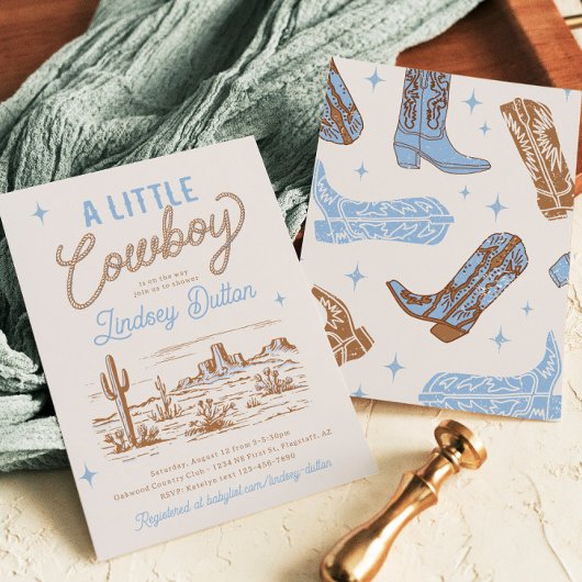 Cowboy Baby shower Invitation Kaart