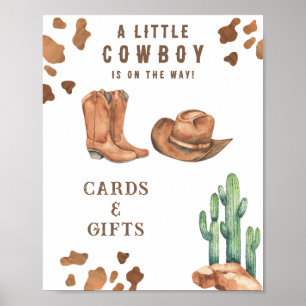 Cowboy baby shower Kaarten en geschenken Poster