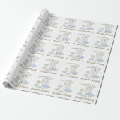 Cowboy Baby shower Land Western Blue Boy Cadeaupapier (Uitgerold)