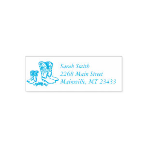 Cowboy Baby shower Land Western Blue Boy Zelfinktende Stempel