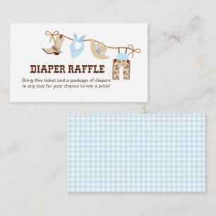Cowboy Baby shower Luier Raffle Behuizing Informatiekaartje