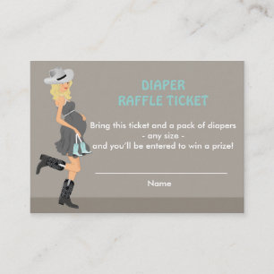 Cowboy Baby shower Luier Raffle Tickets - Blond Informatiekaartje