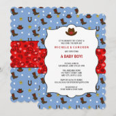 Cowboy Baby shower Nodig WESTERN / verjaardagsfees Kaart (Voorkant / Achterkant)