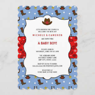 Cowboy Baby shower nodigt WESTERN/verjaardagsfeest Kaart