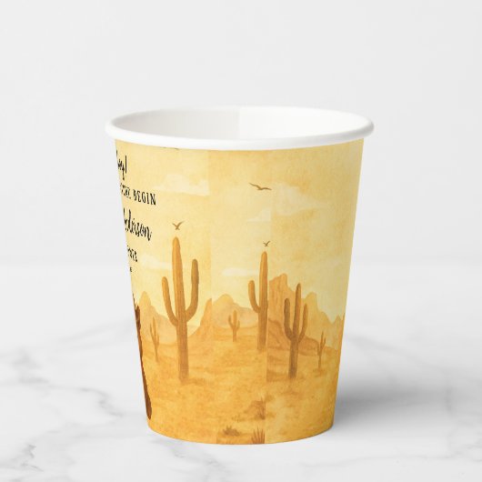 Cowboy Baby Shower Paper Cups Rustic Style Papieren Bekers (Links)
