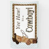 Cowboy Baby shower Spandoek (Verticaal)