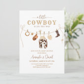 Cowboy Baby shower Uitnodiging (Staand voorkant)