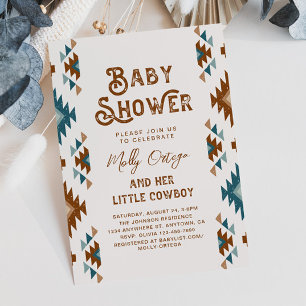 Cowboy Baby Shower-uitnodigingen   Zuidwest-Baby Kaart