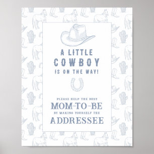 Cowboy babyshower - Help de drukke aanstaande moed Poster