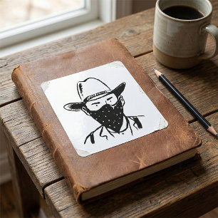 Cowboy Bandit Vierkante Sticker