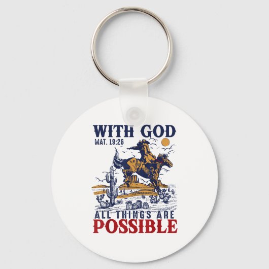 Cowboy Bible Scripture Verse Western Jesus For Men Sleutelhanger (Voorkant)