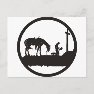 cowboy bidden briefkaart