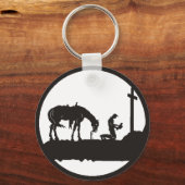 cowboy bidden sleutelhanger (Voorkant)