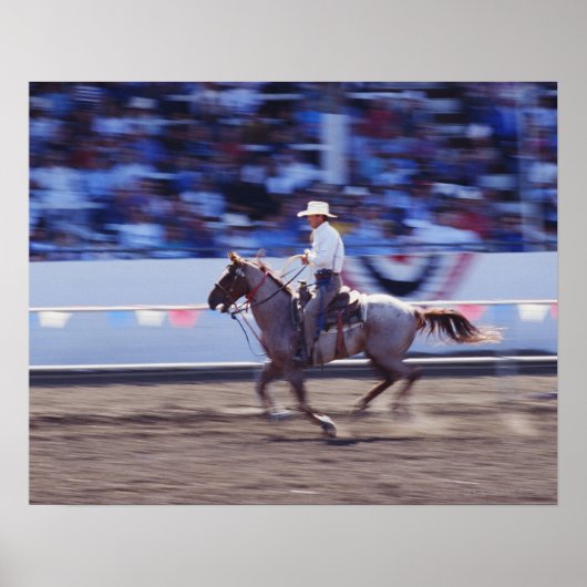 Cowboy bij de Rodeo Poster (Voorkant)