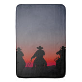 cowboy bij zonsondergang badmat (Voorkant Verticaal)