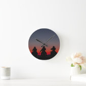 cowboy bij zonsondergang ronde klok (Huis)