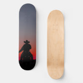 cowboy bij zonsondergang skateboard (Voorkant)