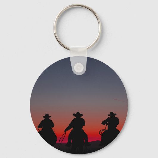cowboy bij zonsondergang sleutelhanger (Voorkant)