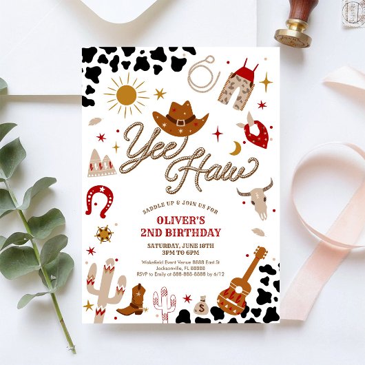 Cowboy Birthday Invitation Boy