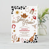 Cowboy Birthday Invitation Boy Kaart (Staand voorkant)