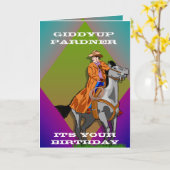 Cowboy Birthday Kaart (Gele Bloem)