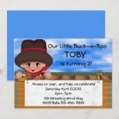 Cowboy Birthday Party Kaart (Voorkant / Achterkant)