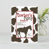 Cowboy Birthday Party Kaart (Staand voorkant)