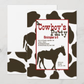 Cowboy Birthday Party Kaart (Voorkant / Achterkant)