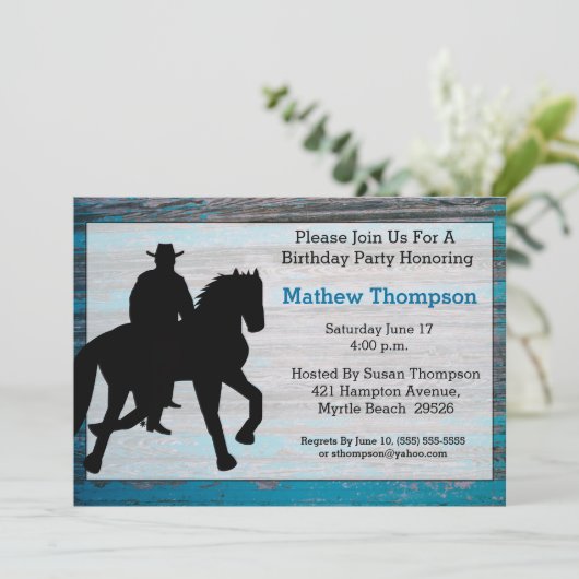 Cowboy Birthday-uitnodigingen Kaart (Staand voorkant)
