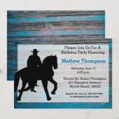 Cowboy Birthday-uitnodigingen Kaart (Voorkant / Achterkant)