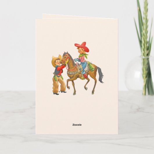 Cowboy Birthday Voeg pagina en noem aangepaste naa Kaart (Achterkant)