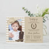 Cowboy Birthday Wild West Party Photo Invitation (Debout devant)