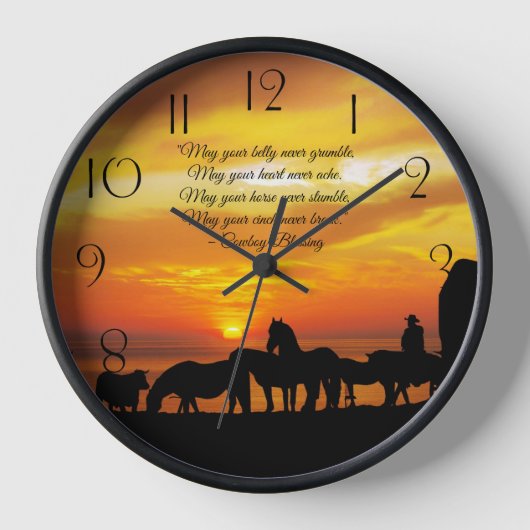 Cowboy Blessing Horse Cattle Sunset Silhouette (Voorkant)