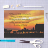 Cowboy Blessing Horse Cattle Sunset Silhouette Tissuepapier (Craft)