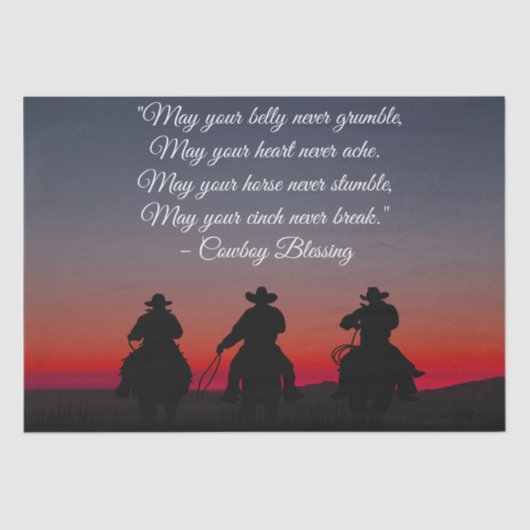 Cowboy Blessing Horse Silhouette Tissuepapier (Voorkant)