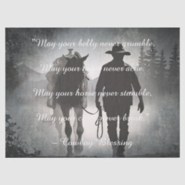 Cowboy Blessing Horse Silhouette Tissuepapier