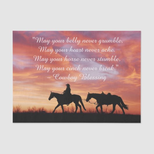 Cowboy Blessing Horse Silhouette Tissuepapier (Voorkant)