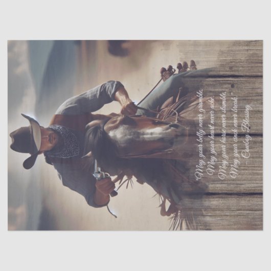 Cowboy Blessing Western Man Horse Tissuepapier (Voorkant)