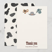 Cowboy Blue Western Rodeo Carte de remerciements (Devant / Derrière)