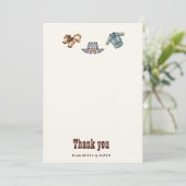 Cowboy Blue Westerne Rodeo bedankkaart (Staand voorkant)