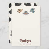 Cowboy Blue Westerne Rodeo bedankkaart (Voorkant / Achterkant)