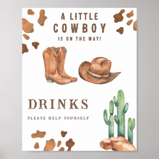 Cowboy - Boissons, servez-vous Affiche (Devant)