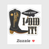 Cowboy Boot Afstuderen Sticker (Vel)