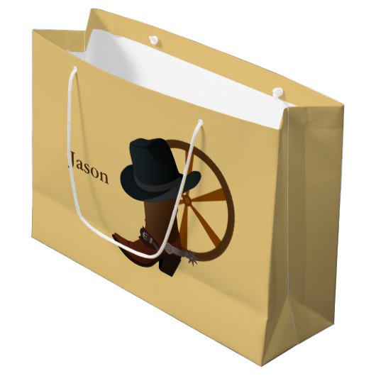 Cowboy Boot Design LGB Large Cadeauzakje (Voorkant Gekanteld)