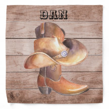Cowboy Boot en Pet op Woodgrain, Country Music